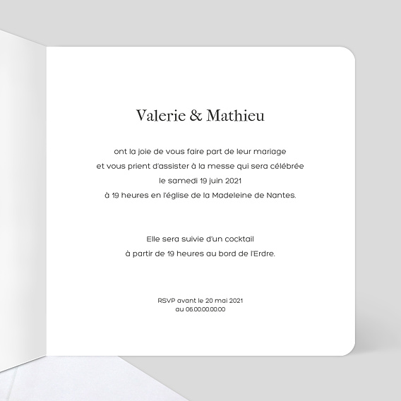 Faire part mariage Alliance Intérieur Droit