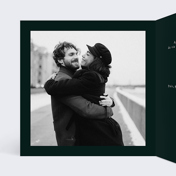 Faire part mariage Orange Cannelle Intérieur Gauche