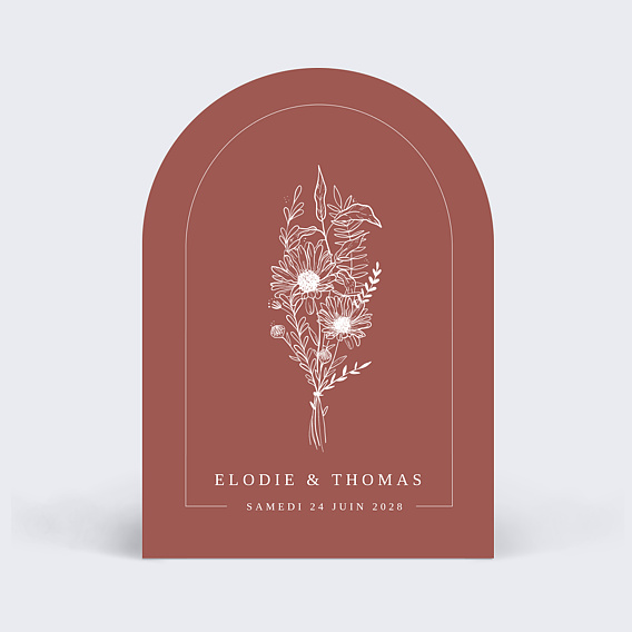 Faire part mariage Arche Terracotta