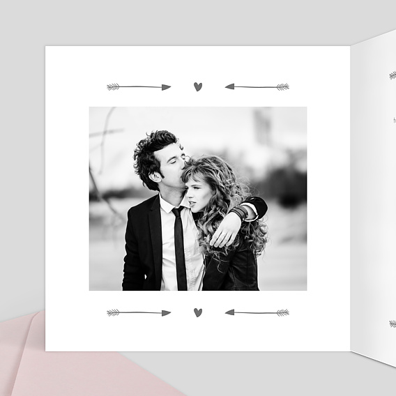 Faire part mariage Ruban Intérieur Gauche