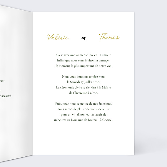 Faire-part Mariage Portrait minimaliste ajusté