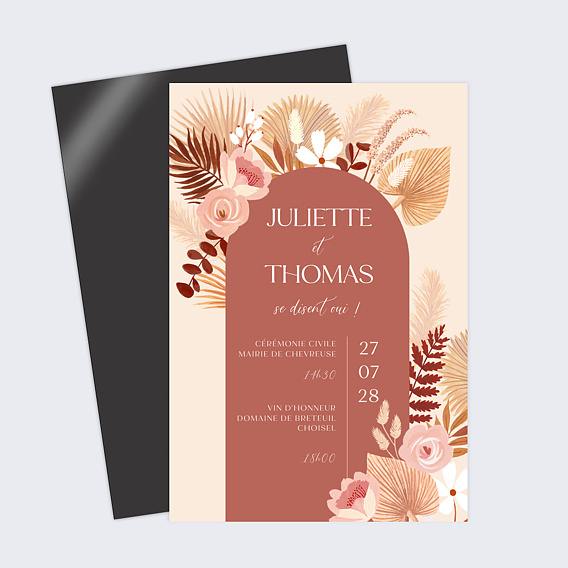 Faire part mariage Bohème Terracotta