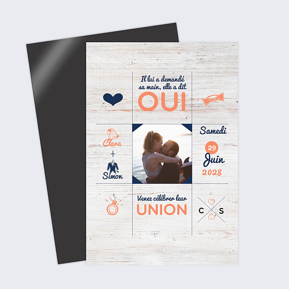 Faire part mariage Bois Flotté