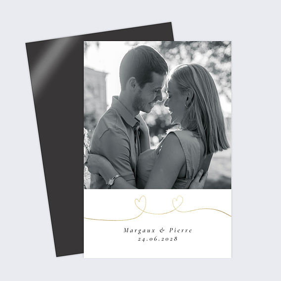 Faire part mariage Ligne du cœur photo