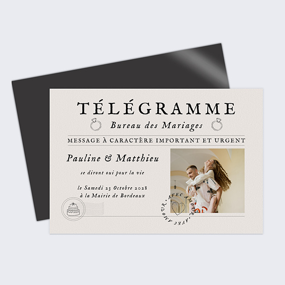 Faire part mariage Télégramme