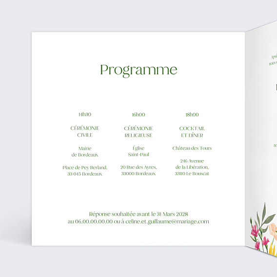 Faire-part Mariage Jardin