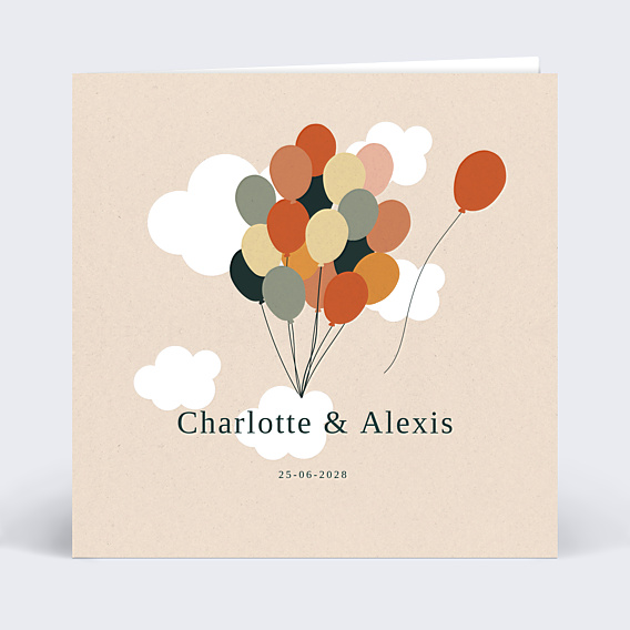 Faire-part Mariage Ballons