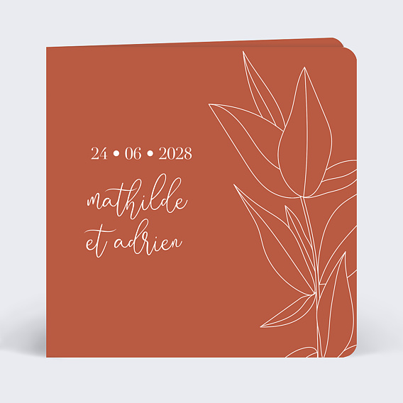 Faire part mariage Terracotta Flowers