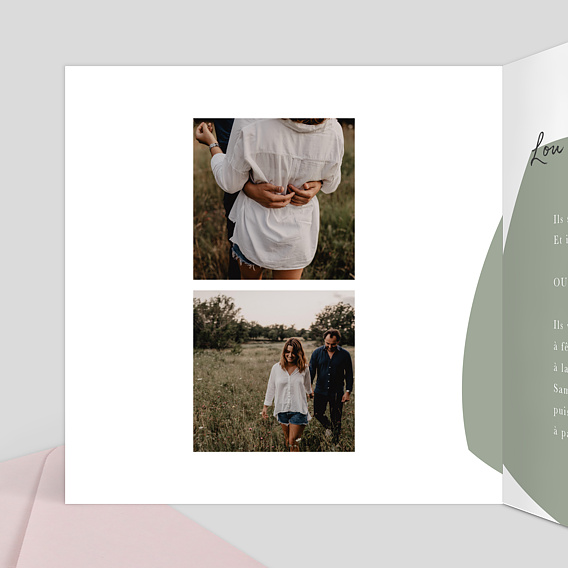 Faire part mariage Argile Intérieur Gauche