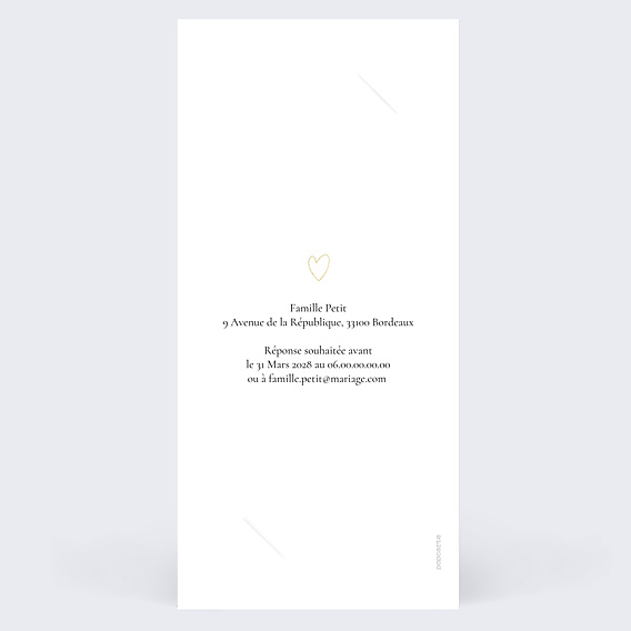 Faire-part Mariage Ligne du coeur