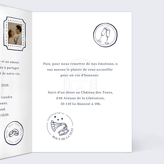 Faire-part Mariage Passeport