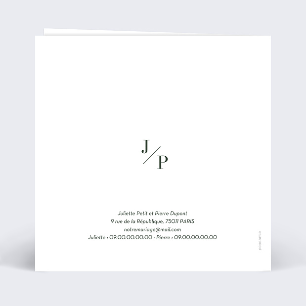 Faire-part Mariage Eucalyptus Verso