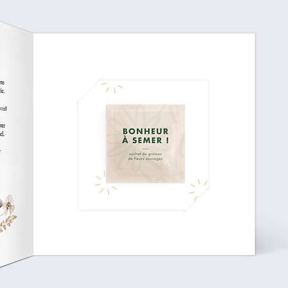 Faire-part Mariage Jardin Sauvage avec Graines