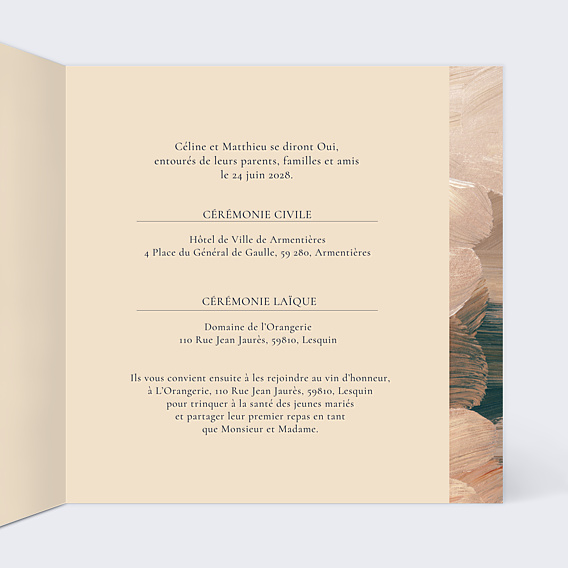 Faire-part Mariage Eclat Pinceau