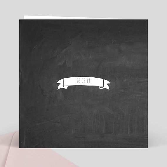 Faire part mariage Ruban Verso