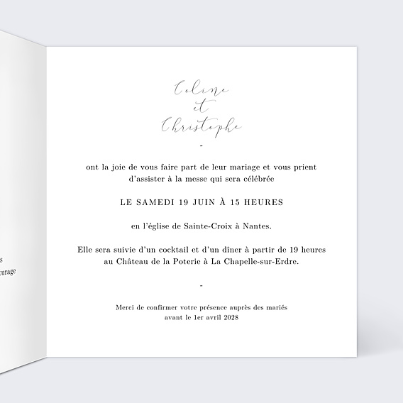 Faire-part Mariage Dorure Eucalyptus