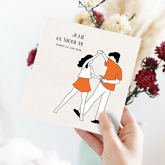 Faire part mariage Couple Dansant Après 1