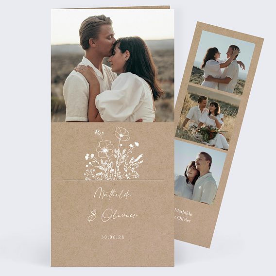 Faire part mariage Bouquet Champêtre Photo