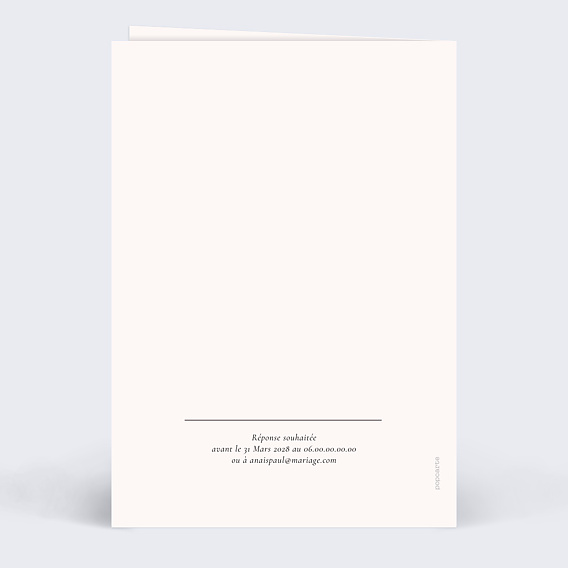 Faire part mariage Bougainvillier Verso