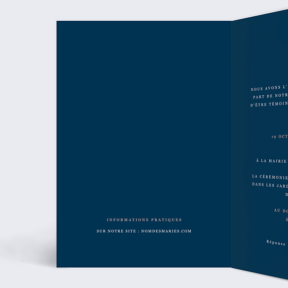 Faire part mariage Caractère Intérieur Gauche