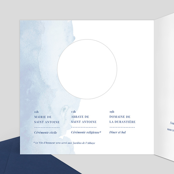 Faire part mariage Découpe Ecume Intérieur Gauche