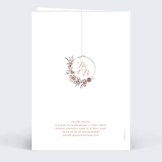 Faire part mariage Sur la Balancoire Verso