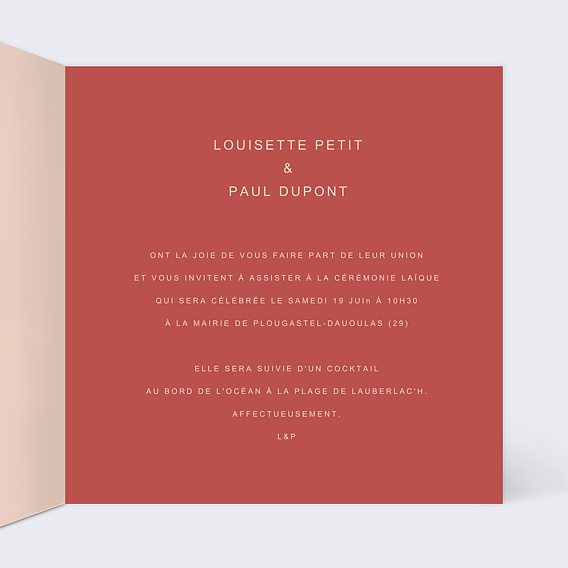 Faire-part Mariage Velours