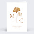 Faire-part Mariage Initiales Ginkgo