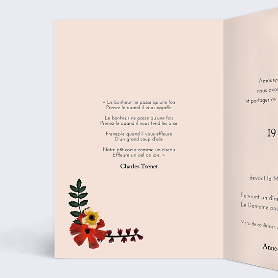 Faire-part Mariage Anémone