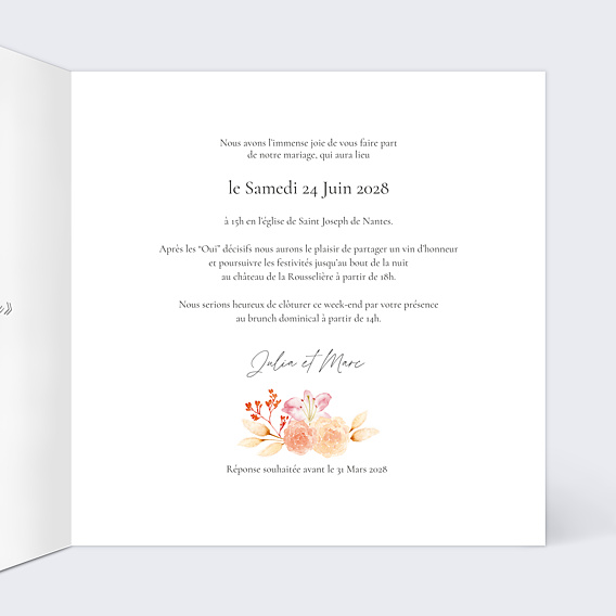 Faire-part Mariage Bohème Couronne