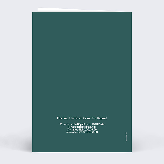 Faire part mariage Badinage Verso