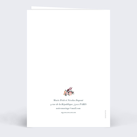 Faire part mariage Illustration Douceur Verso
