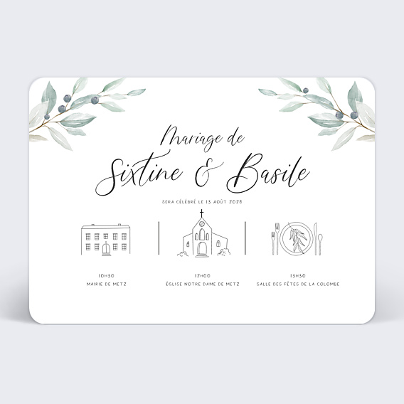 Faire-part Mariage Un Jour Heureux