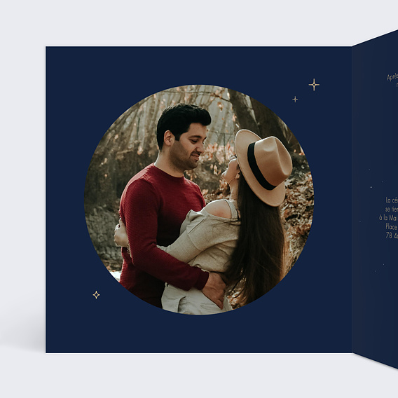 Faire part mariage Notre Constellation Intérieur Gauche