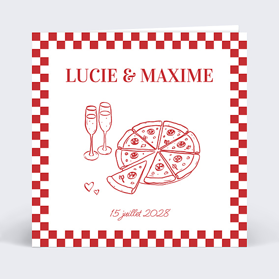 Faire part mariage Pizza amore