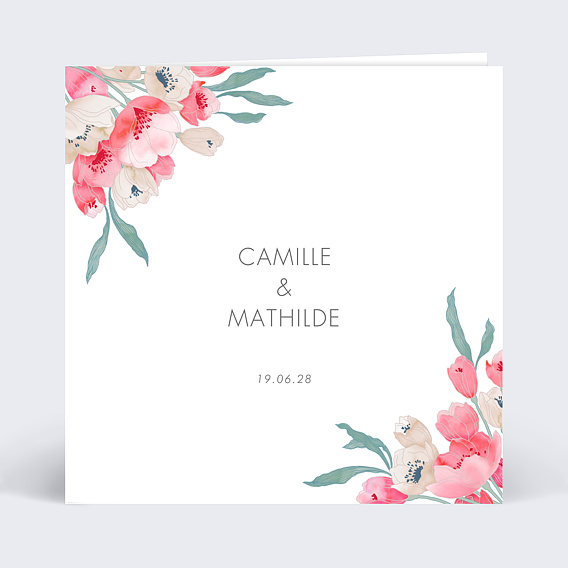 Faire part mariage Bohème Chic Recto