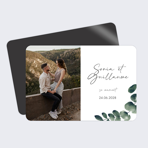 Faire part mariage Branche d’Eucalyptus photo