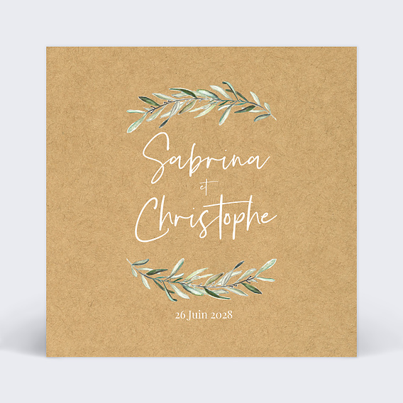 Faire part mariage Lauriers