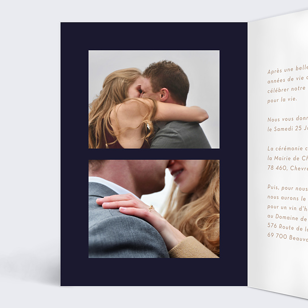 Faire-part Mariage Écrin Intérieur Gauche