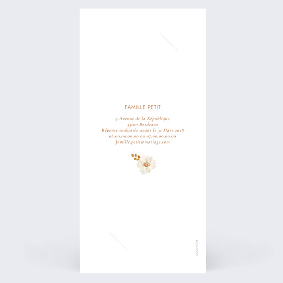 Faire-part Mariage Bouquet Parfumé décomposé