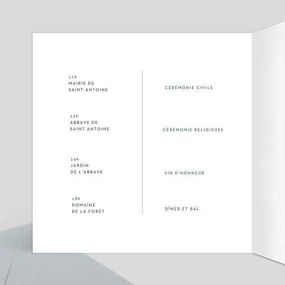 Faire part mariage Dorure Marianne Intérieur Gauche