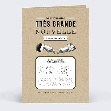 Faire Part Mariage Points A Relier Vintage Popcarte