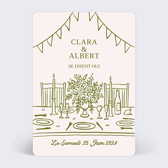 Faire part mariage Table de fête