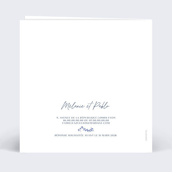 Faire-part Mariage Esprit Azulejos