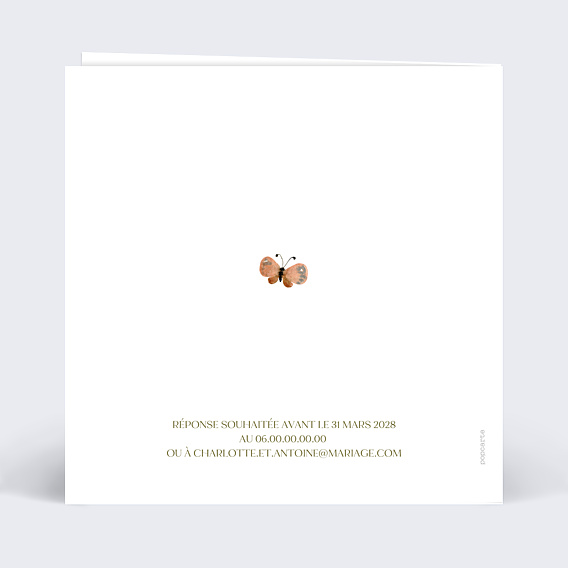 Faire-part Mariage Couronne de Papillons