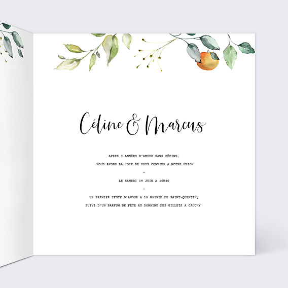 Faire-part Mariage Agrumes