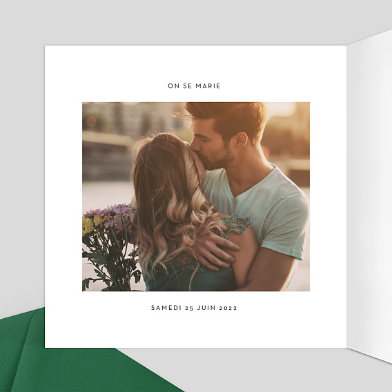 Faire part mariage Couronne Aquarelle Intérieur Gauche