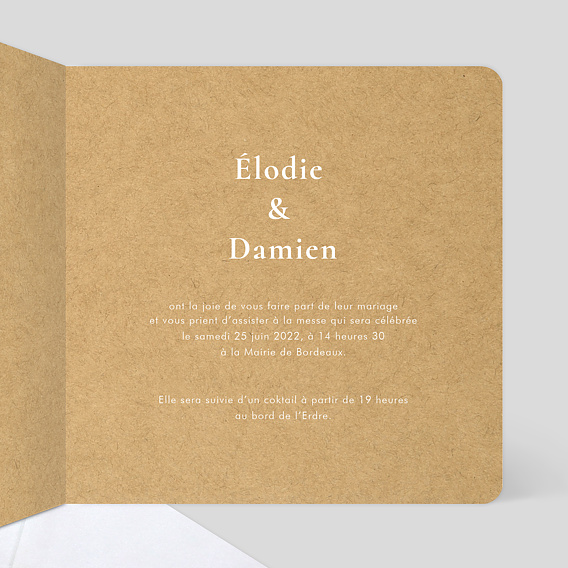 Faire part mariage Fleurs de Printemps Intérieur Droit