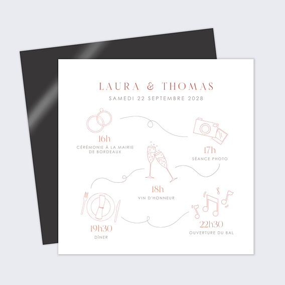 Faire part mariage Programme Illustré