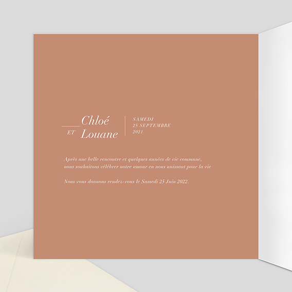 Faire part mariage Young Summer Intérieur Gauche